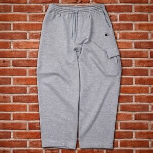 Starter Cargo Sweatpants Mens XL Gray Fleece Joggers Y2k Baggy Athletic
